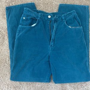 1980s blue corduroy pants | Gitano Teal Jeans